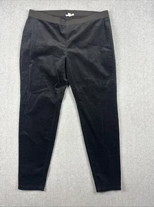 Eileen Fisher Pantalone Donna PL Nero Pull On Elasticizzato Leggings Velluto a coste Biologico - Foto 1 di 9