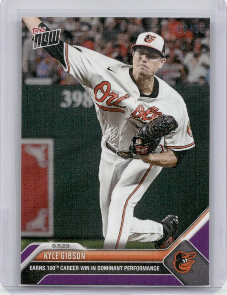 🟪 KYLE GIBSON 100ª Victoria PÚRPURA 06/10 Baltimore Orioles 2023 Topps Ahora #659 🔥 Foto 1 de 2