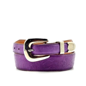 Unbranded Womens Sz 28 Handmade Purple Western Embossed Fashion Belt - Picture 1 of 10