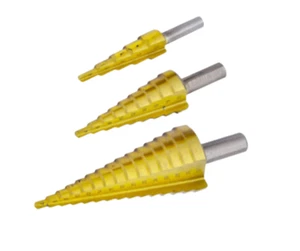 HSS Step Cone Drill Titanium Bit 3 pcs Set Hole Cutter - Picture 1 of 3