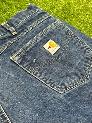 Pantalones de mezclilla Carhartt FR para hombre 38X34 Cat 2 calce relajado resistentes al fuego FRB100-DNM Foto 1 de 4