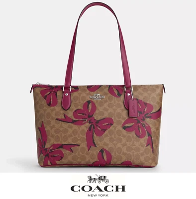 NWT Coach Gallery Tote Bag In Signature Canvas With Bow Print CZ174 🎁 - Image 1 of 4