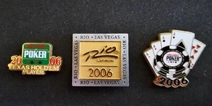 2006 WORLD SERIES OF POKER 3pc Pin Set- Limited Edition in Collectors Gift Box - Picture 1 of 3