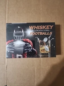 Whiskey Stainless Steel Footballs Drink Coolers - Set of 6 Reuseable New Sealed - Picture 1 of 3