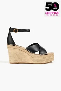 RRP€229 MAJE Leather High Heel Espadrilles US6 UK3 EU36 Made in Spain - Picture 1 of 7