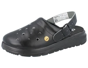 ABEBA Easy Version 2.0 Clog Damen Herren ESD Berufsschuhe schwarz Glattleder per - Bild 1 von 1