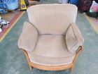 Ercol Renaissance High Back Easy Chair In Light Finish. Some Tlc Required.