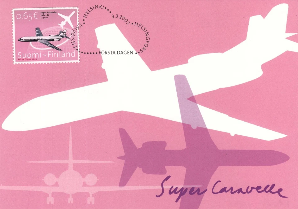 Super Caravelle Airplane Aviation History Finnair Finland Mint FDC Maxi 2003 - Image 1 of 1