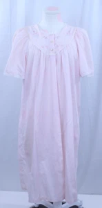 VTG Movie Star Nightgown PJ Pajama Robe Light Pink Open Front Button Made USA M - Picture 1 of 11