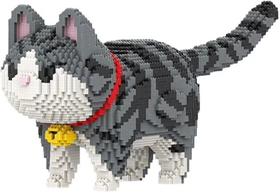 Conjunto de construção Gray Bell Cat, 8000 peças, modelo de exibição animal presente - Imagem 1 de 4