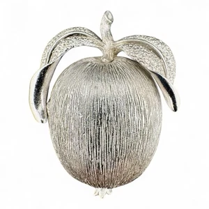 Broche vintage Sarah Coventry tono plata cepillado manzana/melocotón - Imagen 1 de 4