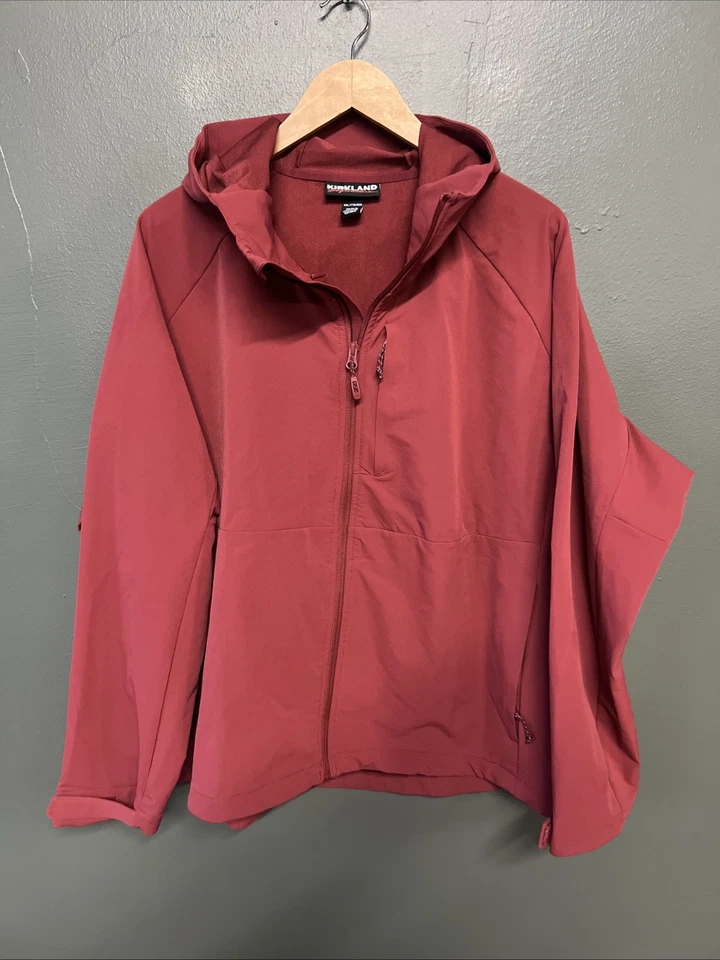 Kirkland Signature Mujer XXL 2XL Softshell Chaqueta con Capucha Roja Cremallera Foto 1 de 3