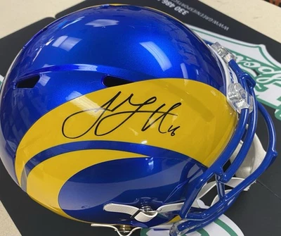 CASCO JARED GOFF TAMAÑO COMPLETO AUTOGRAFIADO CERTIFICADO FANÁTICOS LA RAMS Foto 1 de 4