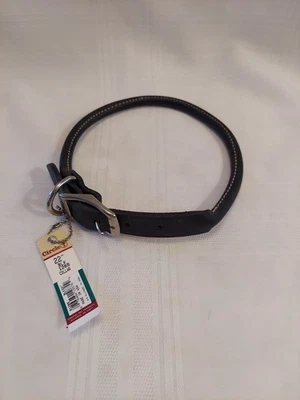 Circle T Latigo Black Leather Dog Collar Round 3/8"- 22" (D18) - Image 1 of 4