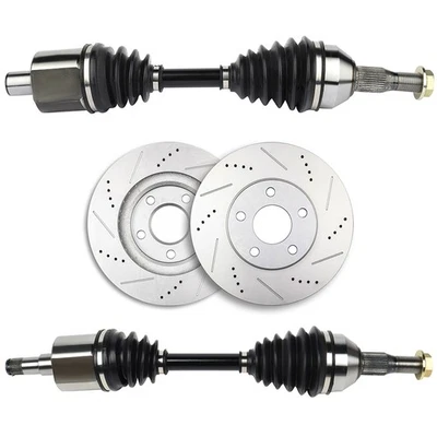 4 piezas ejes CV delanteros discos de freno rotores para Chevrolet Impala 2000-2005 3,4 L 3,8 L Foto 1 de 4