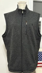 Polo Ralph Lauren Performance Fleece Gray Sweater Vest -full Zip Men’s X Large - Picture 1 of 9