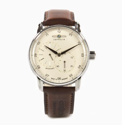 Reloj para hombre Zeppelin automático esfera beige correa de cuero marrón 8662-5 Foto 1 de 4