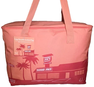 TRADER JOE'S Insulated Reusable Bag Peach 8 Gallon Large LIMITED EDITION NWT - Picture 1 of 21
