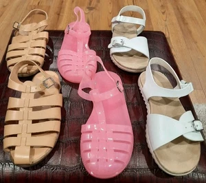 Konvolut Paket 3 Mädchen Sandalen rosa hellbraun weiß Old Navy Cat Jack Größe 12 / 13 - Bild 1 von 2