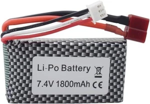 Batería 7.4V 1800mAh 25C Li-po Enchufe en T para WLTOYS A959-B A969-B K929-B144001 - Imagen 1 de 9