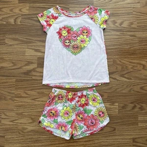 The Children’s PJ Place Girls Summer Pajamas Set Girls Medium 7-8 Shorts Flower - Picture 1 of 7