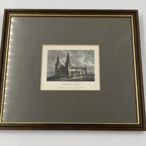 Gerahmter antiker Kupferstich von Reculver Church, Kent von J. Storer 1808 - Bild 1 von 12
