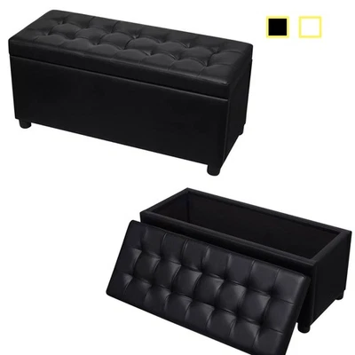 Hocker Sitzhocker Aufbewahrungsbox Truhe Fußbank Sitzbank Sitztruhe Kunstleder - Bild 1 von 4