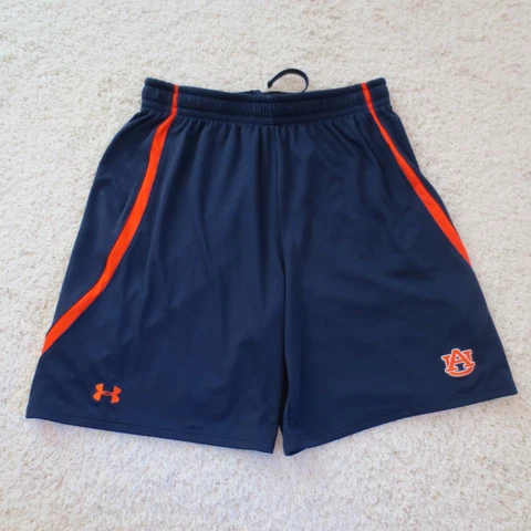Auburn Tigers Shorts Mens XL Blue Under Armour AU War Eagle Gym TEAM ISSUE 2 Cover