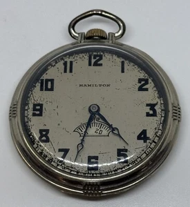 HAMILTON 912 POCKET WATCH 17 Jewels Lancaster PA 12s 1934 Does Not Run - Picture 1 of 24