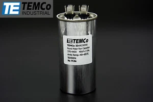 Condensador de funcionamiento redondo TEMCo 40 uf/MFD 370-440 voltios VAC 50/60 Hz - Lote-1 - Imagen 1 de 3