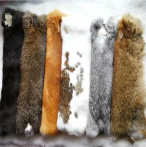 1Pc Genuine Real Rabbit Fur Skin Pelt Natural Fluffy Fur Pelts Leather Clothing - Picture 1 of 47