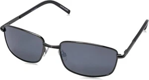 Foster Grant POLARIZED -Eternal- Black & Chrome Rectangular Sunglasses 100%UV - Picture 1 of 11