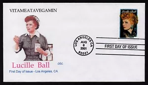 USA, SCOTT # 3523, CEC FDC COVER - HOLLYWOOD LEGEND LUCILLE BALL, YEAR 2001 - Picture 1 of 1