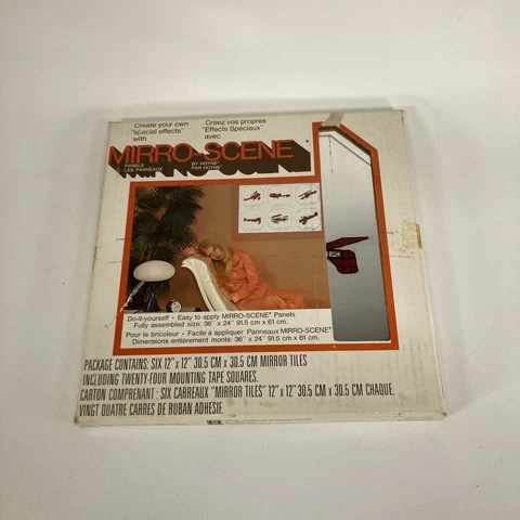 Vintage Hoyne Mirro Scene 526 Ant Plane 12”x12" 6 Glass Mirror Tiles NOS Cover