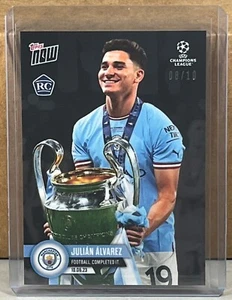 2022 23 TOPPS NOW UEFA #124 JULIAN ALVAREZ Manchester ROOKIE Black Parallel 8/10 - Picture 1 of 3