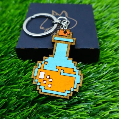 Wooden Magic Potion Keychain, Unique Decor, Custom Key Holder, Creative D&D Gift - Image 1 of 2