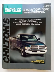 1989-1996 Chrysler Dodge Plymouth Full Size Trucks CHILTON'S Repair Manual - Picture 1 of 24