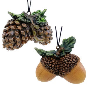 Adornos de bellota de piña - Árbol de Navidad colgante decoración navideña, juego de 2 - Imagen 1 de 6
