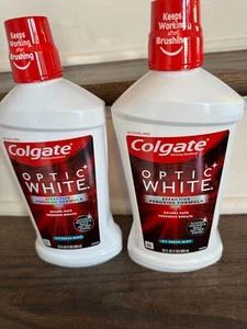 TWO of Colgate Optic White Whitening Mouthwash ICY Fresh Mint 32Fl Oz Exp 07/26 - Picture 1 of 3