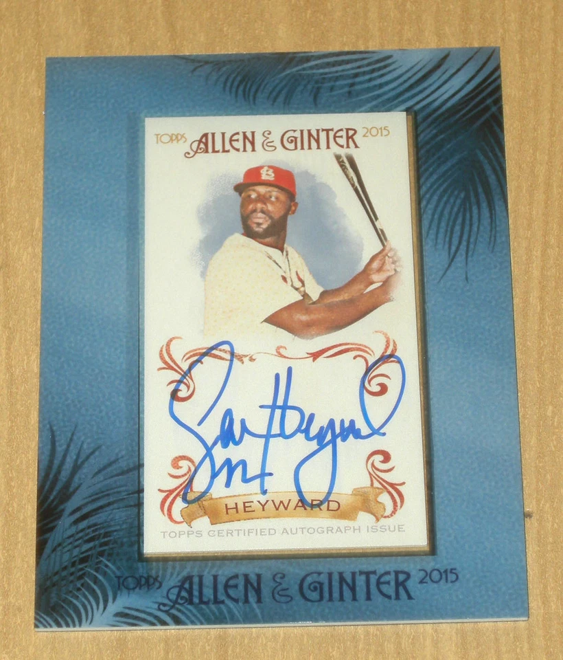 2015 Topps Allen/Ginter mini framed blue autograph card Jason Heyward - Image 1 of 1