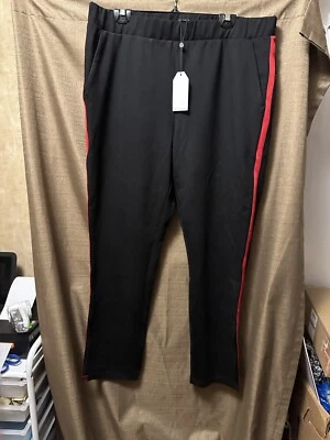 Nuevo con etiquetas Pantalón Ponte Ajustado Universal Estándar Con Rayas Talla Mediana Negro/Rojo  Foto 1 de 4