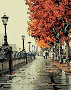 Pintura por números para adultos - 16x20 pulgadas (sin marco), amor romántico otoño - Imagen 1 de 9
