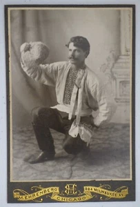 Ukrainian Russian Dancer Performer In Costume 1890s Cabinet Card Photo Rare A630 - Picture 1 of 4
