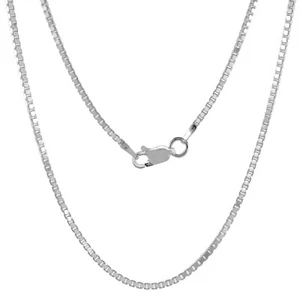 Sterling Silber Box Kette Halsketten 1,4 mm Nickelfrei Italien, Größen 18-24 Zoll - Bild 1 von 1
