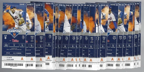 2016 MLB NEW YORK METS BASEBALL ALMOST COMPLETE SEASON FULL TICKETS 80/81 GAMES Cover