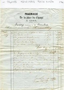 Dépt 69 - Lyon Place du Change - Petite Entête d'une Pharmacie du 09/02/1849 - Picture 1 of 1