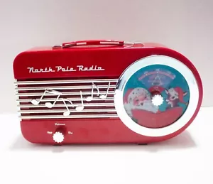 Mr. Christmas Radio Polo Nord 10,5” Lungo Rosso Vintage Design Jukebox FUNZIONANTE - Foto 1 di 7