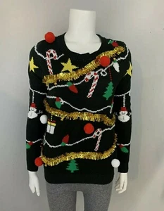 No Boundaries Damen Strick Weihnachtspullover Large Junior Ugly Holiday - Bild 1 von 7