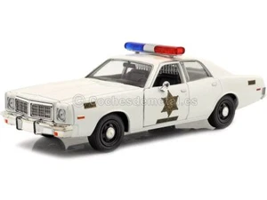 Dodge Coronet 1975 blanco "Hazzard County Sheriff" coche modelo diecast 1/24 de Gree - Imagen 1 de 1