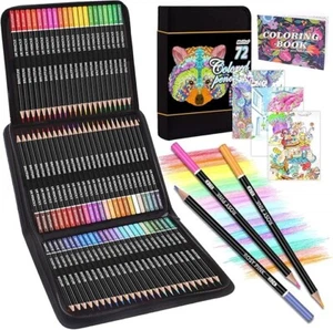 72 Colouring Pencils Set with Black Portable Zipper Bag. Professional Coloured P - Picture 1 of 3